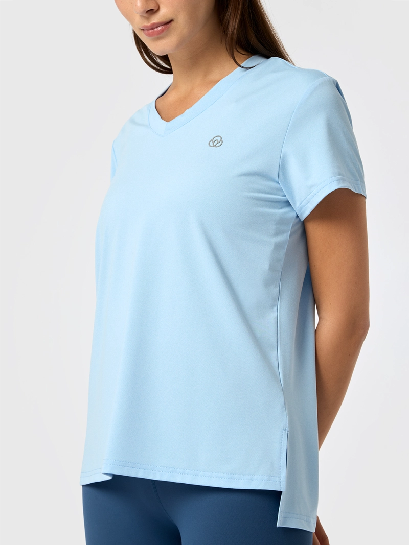 POLERA V NECK REC CELESTE MUJER BSOUL - 1
