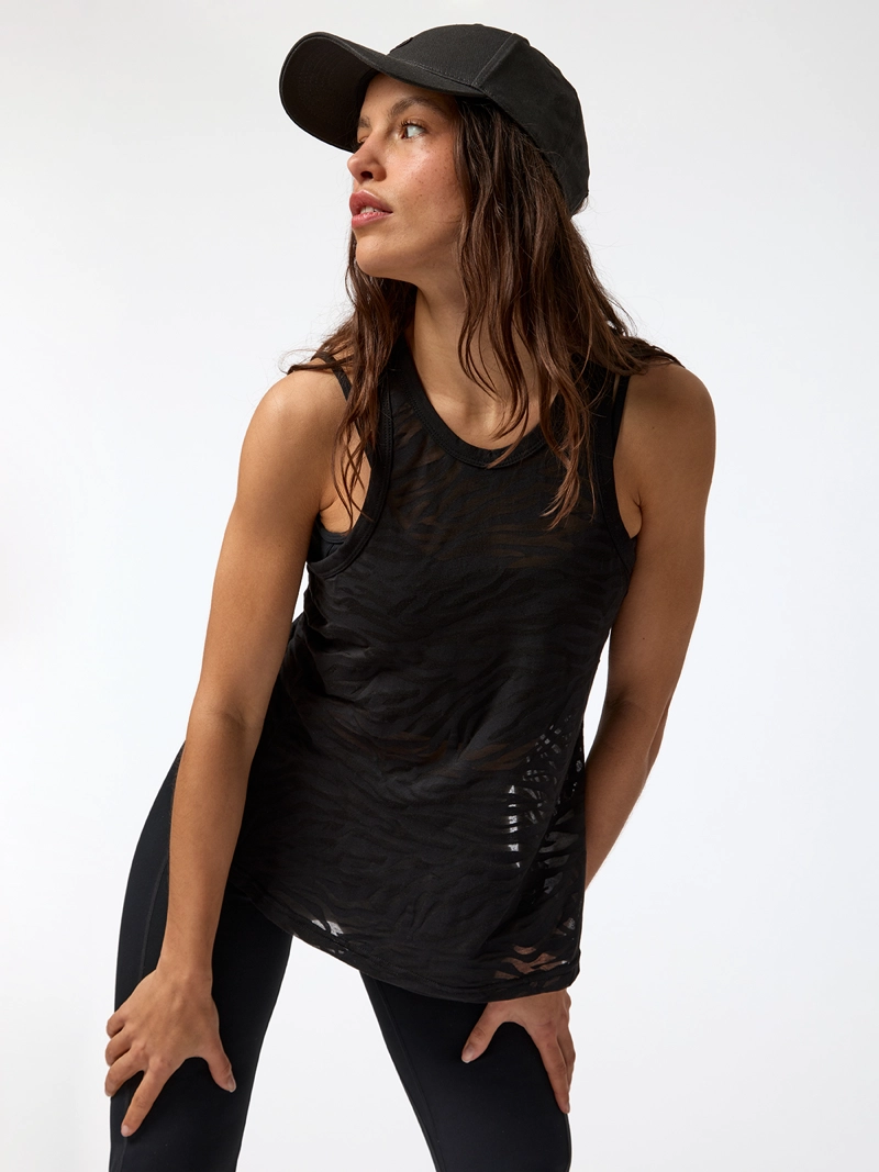 POLERA BURN OUT TANK NEGRA MUJER BSOUL - 2