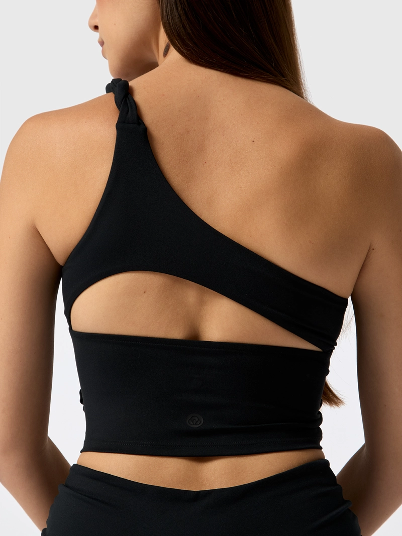 PETO CROP 1 SHOULDER ALOE NEGRO MUJER BSOUL - 4