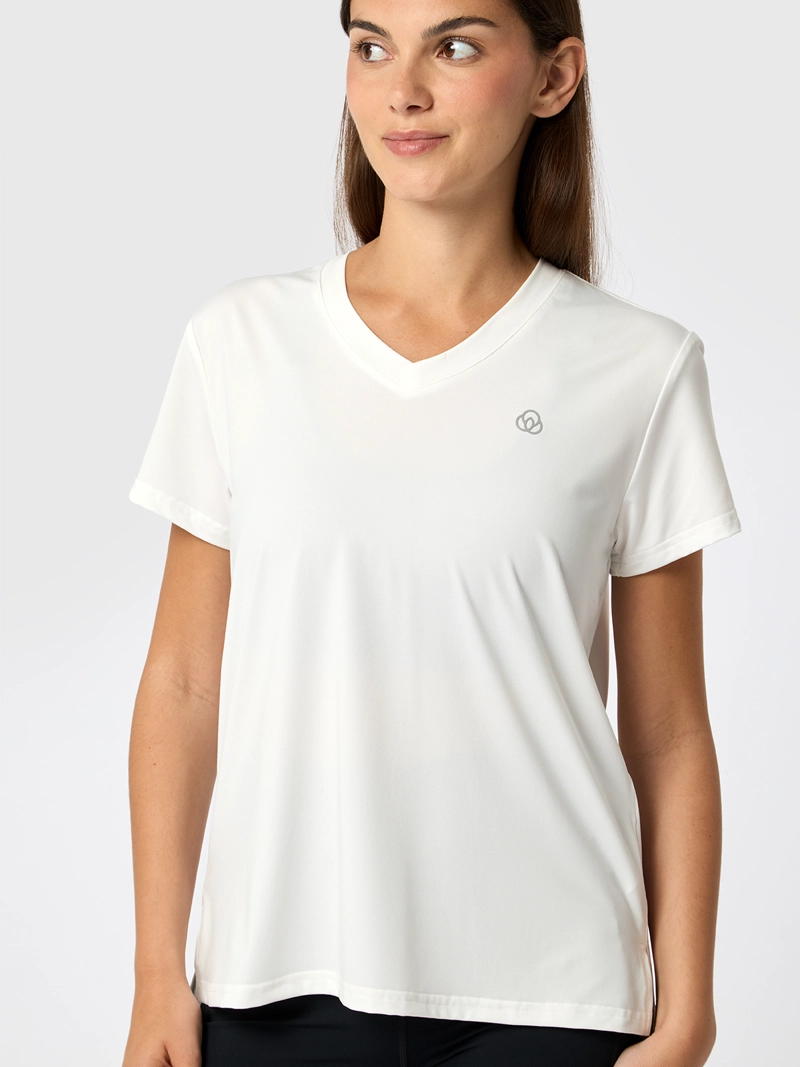 POLERA V NECK REC BLANCA MUJER BSOUL - 1