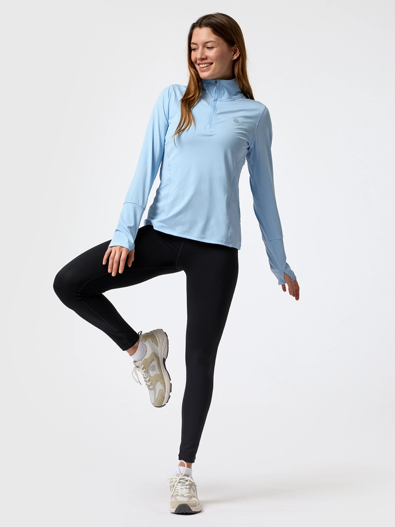 POLERON LS HALF ZIP REC CELESTE MUJER BSOUL - 1