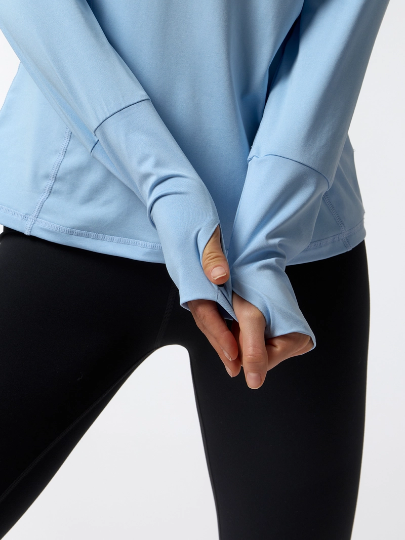 POLERON LS HALF ZIP REC CELESTE MUJER BSOUL - 6