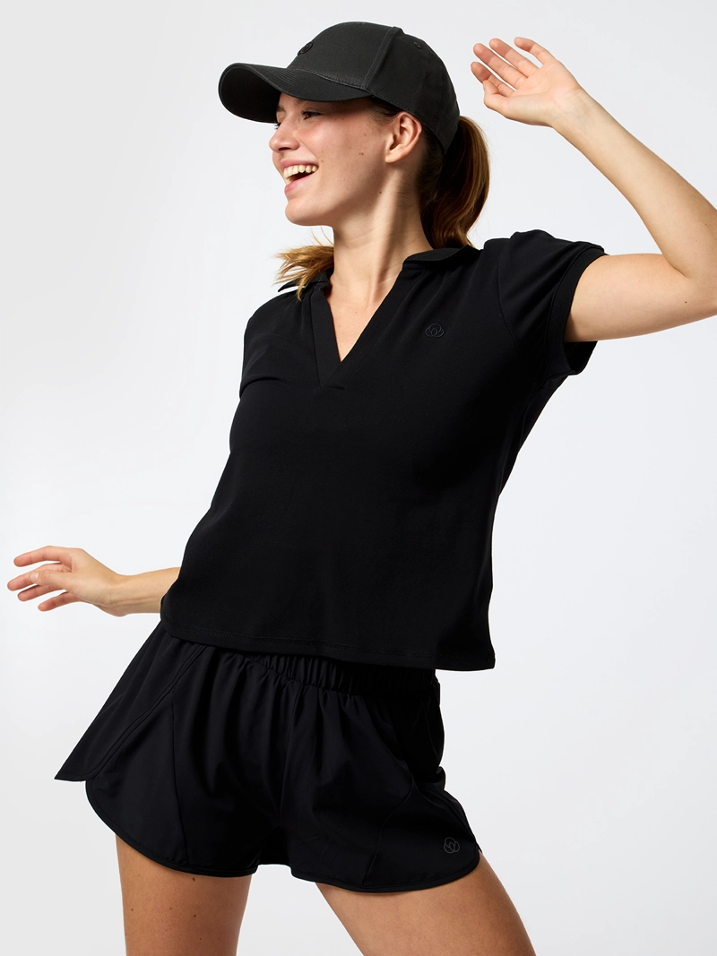 POLERA POLO PIQUE ALOE NEGRO MUJER BSOUL - 2