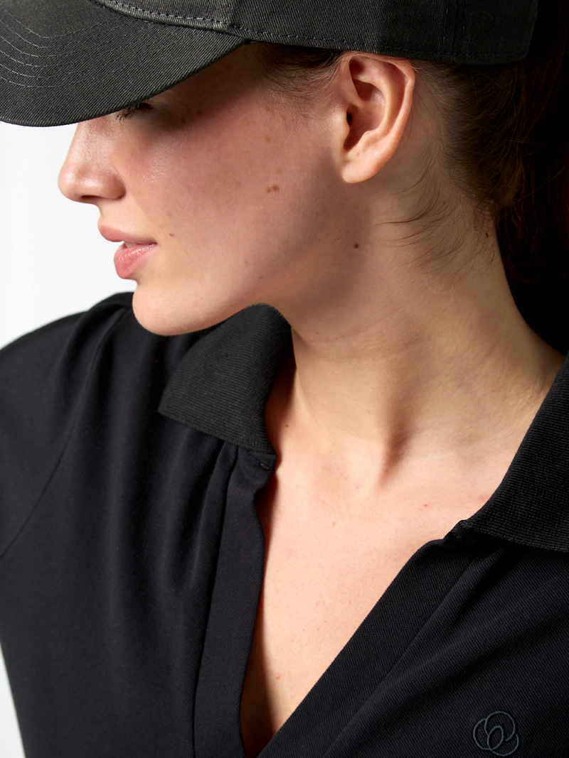 POLERA POLO PIQUE ALOE NEGRO MUJER BSOUL - 5