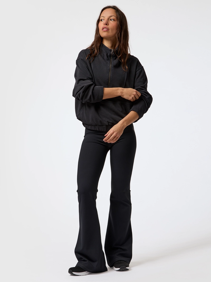 POLERON FUNNEL-NECK HALF ZIP NEGRO MUJER BSOUL - 5