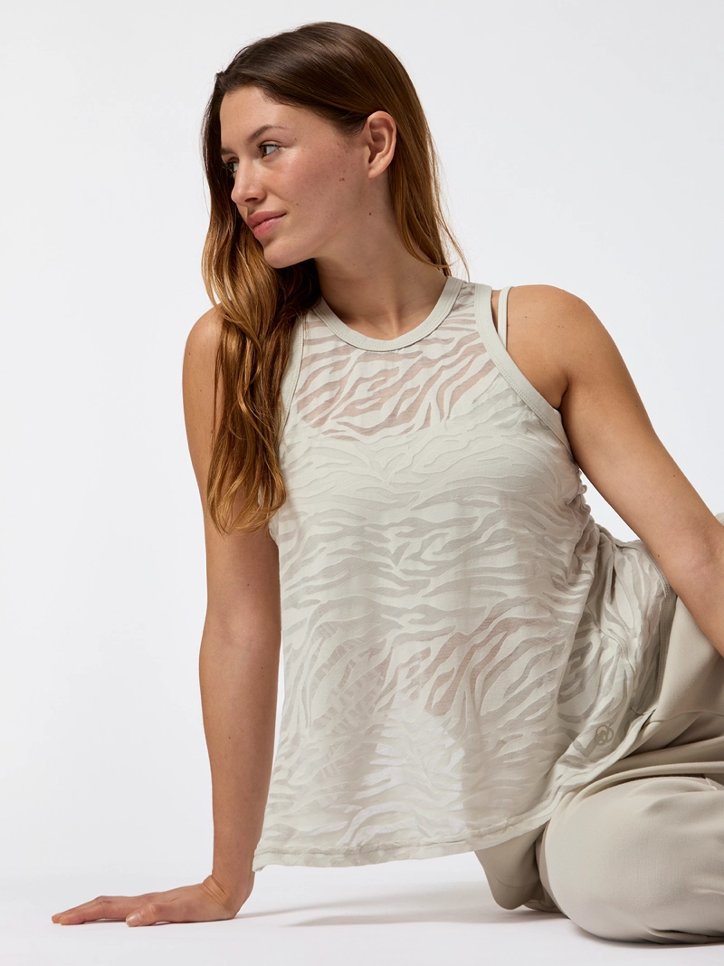 POLERA BURN OUT TANK GRIS MUJER BSOUL - 1