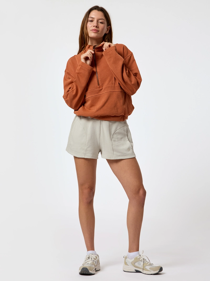POLERON FUNNEL-NECK HALF ZIP NARANJO MUJER BSOUL - 1