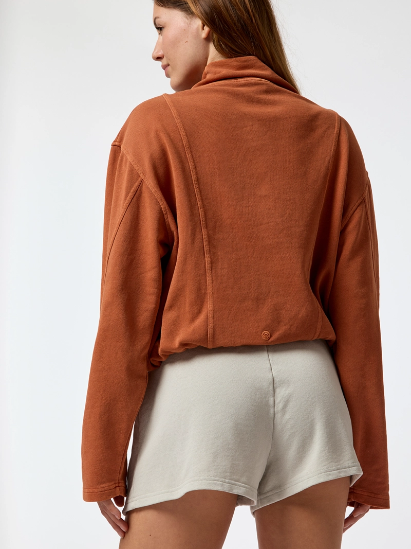 POLERON FUNNEL-NECK HALF ZIP NARANJO MUJER BSOUL - 2