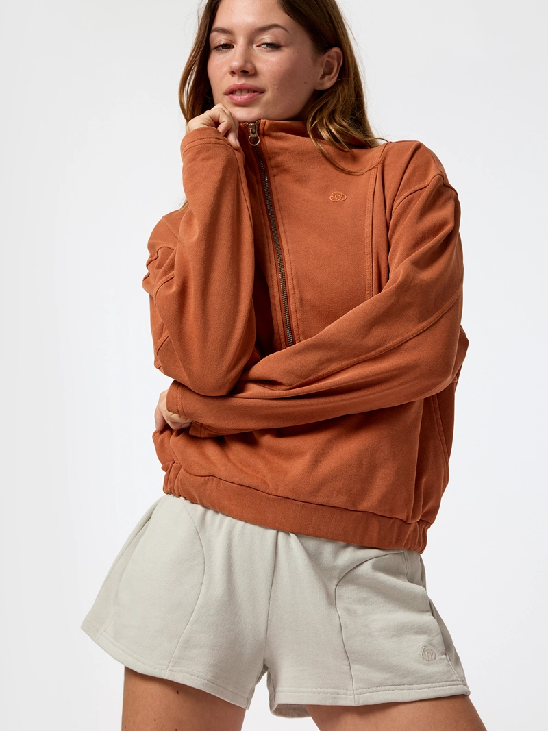 POLERON FUNNEL-NECK HALF ZIP NARANJO MUJER BSOUL - 5
