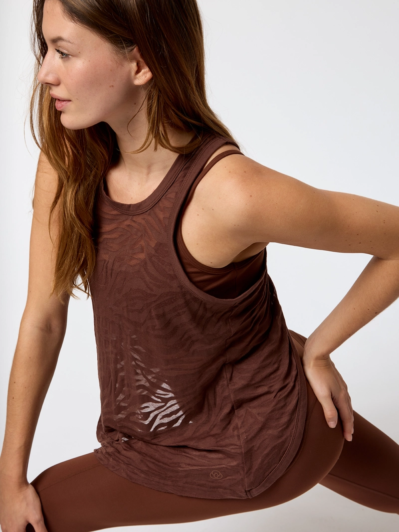 POLERA BURN OUT TANK CAFE  MUJER BSOUL - 5