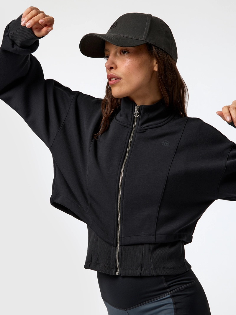 POLERON CROP MODAL VERA ALOE NEGRO MUJER BSOUL - 1