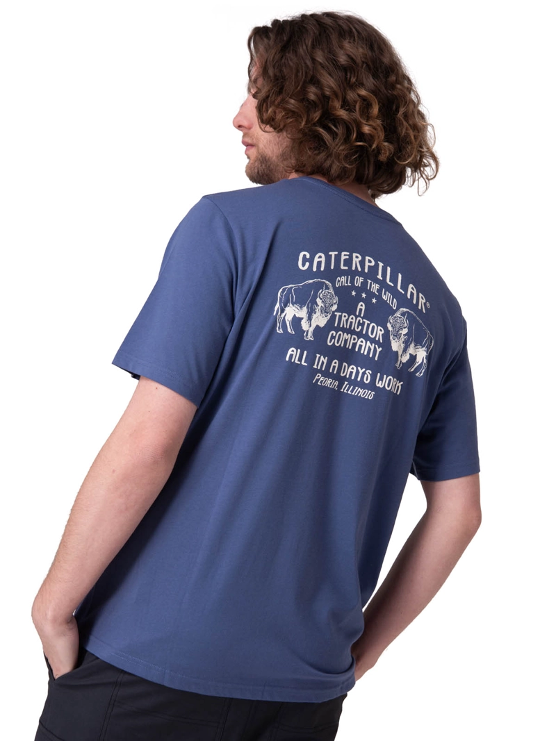 POLERA MANGA CORTA CALL OF THE WILD GRA HOMBRE AZUL CAT - 4