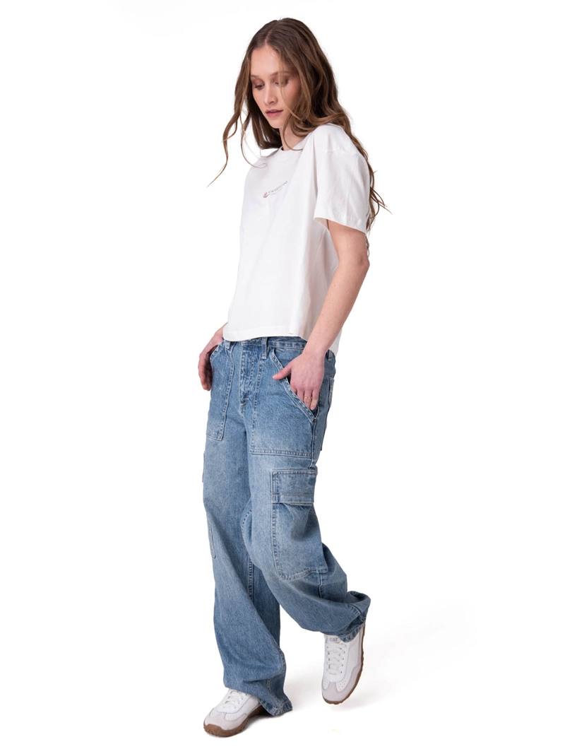 POLERA MANGA CORTA BOXY COAST TO COAST MUJER BLANCO CAT - 5