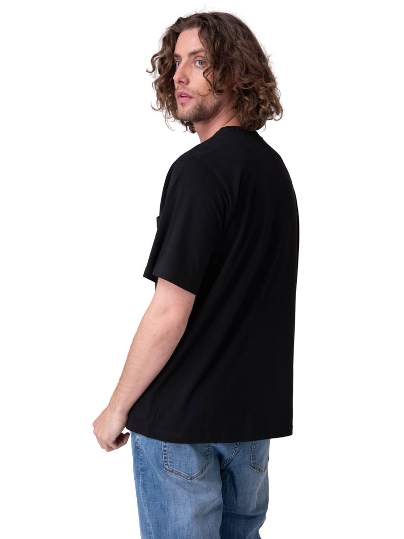 POLERA MANGA CORTA SOLID POCKET LABEL T NEGRO HOMBRE CAT - 2
