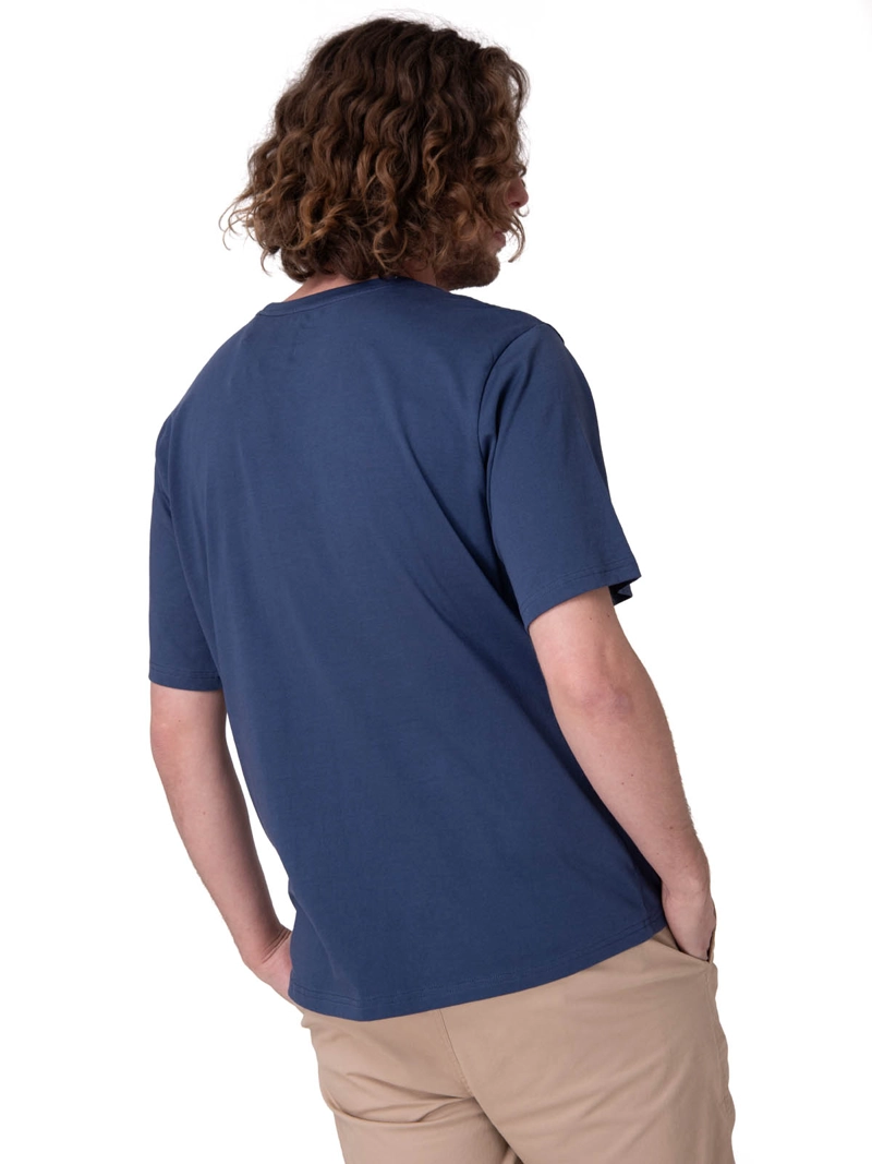 POLERA MANGA CORTA SOLID POCKET LABEL T HOMBRE AZUL CAT - 2