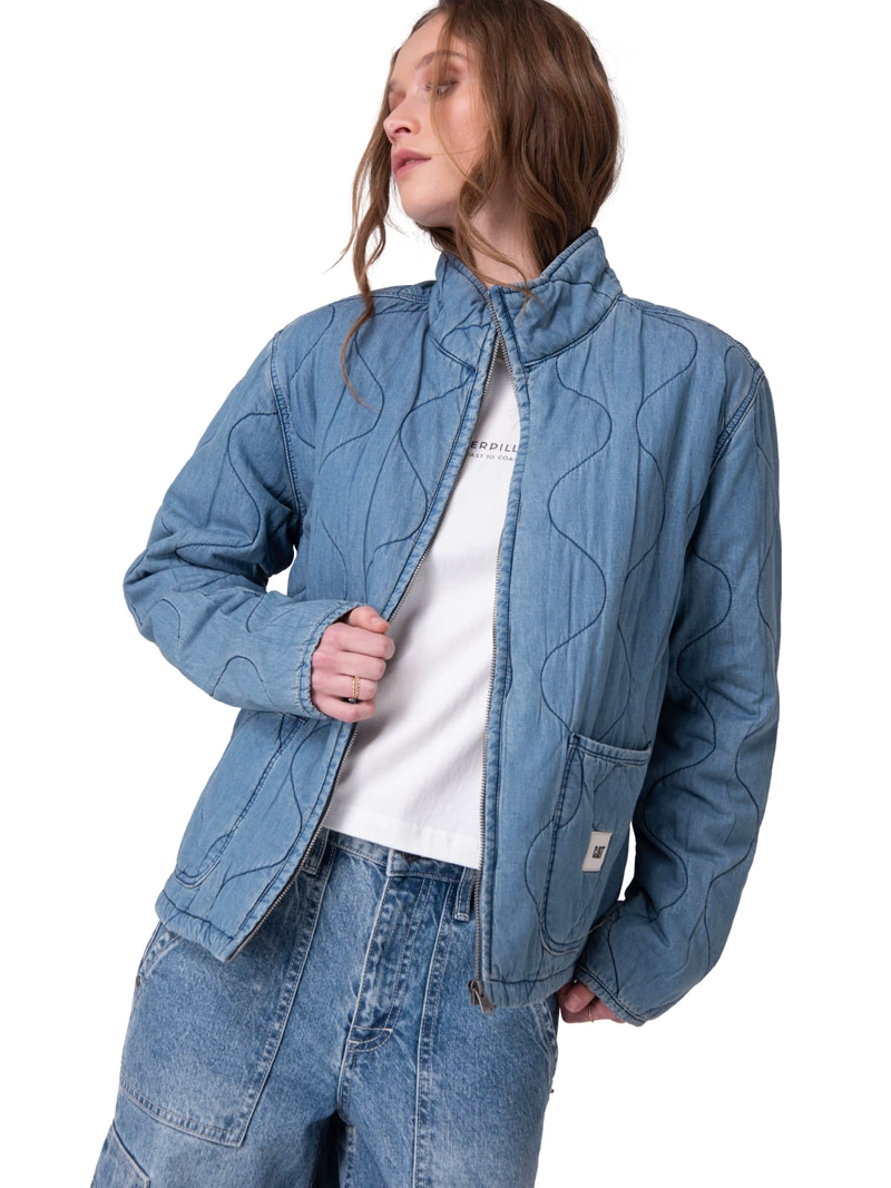 CHAQUETA QUILTED COZY CHAMBRA MUJER AZUL CAT - 1