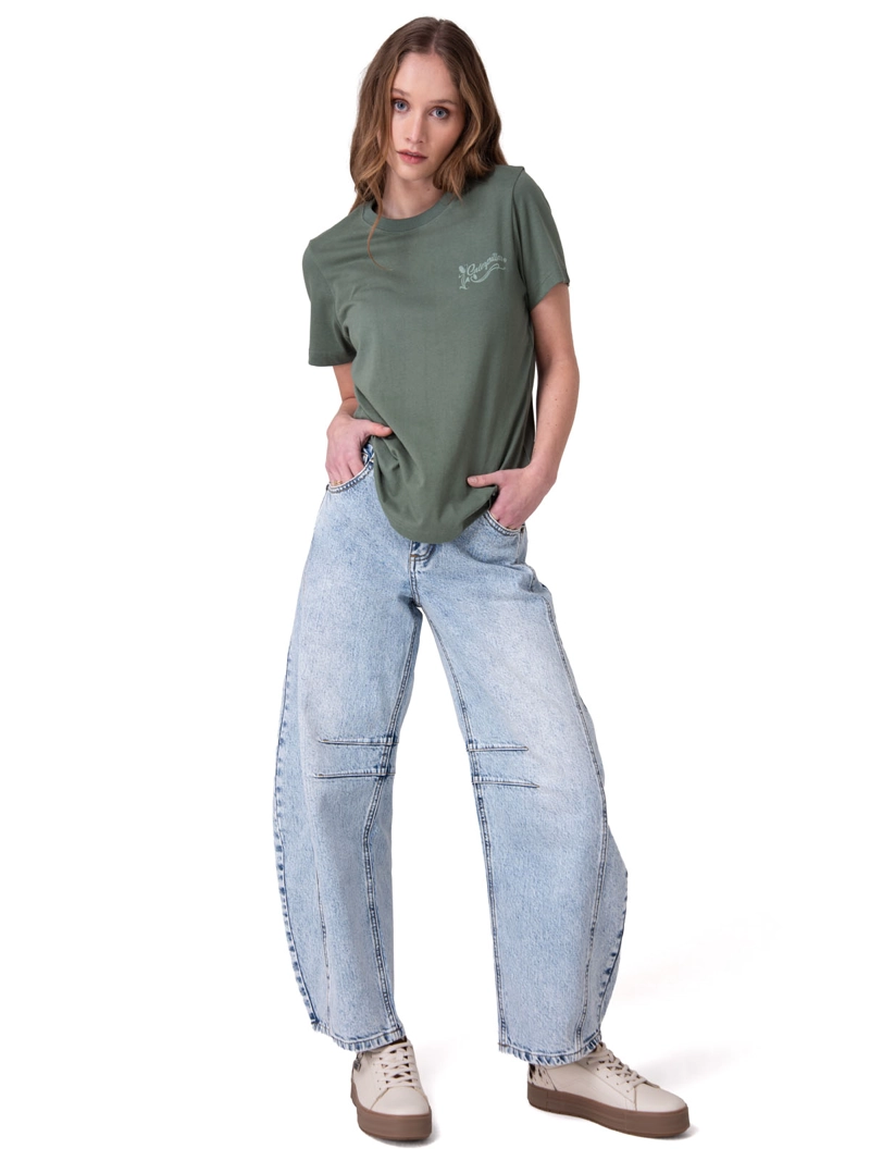 POLERA MANGA CORTA FLORAL GRAPHIC TEE MUJER VERDE CAT - 6