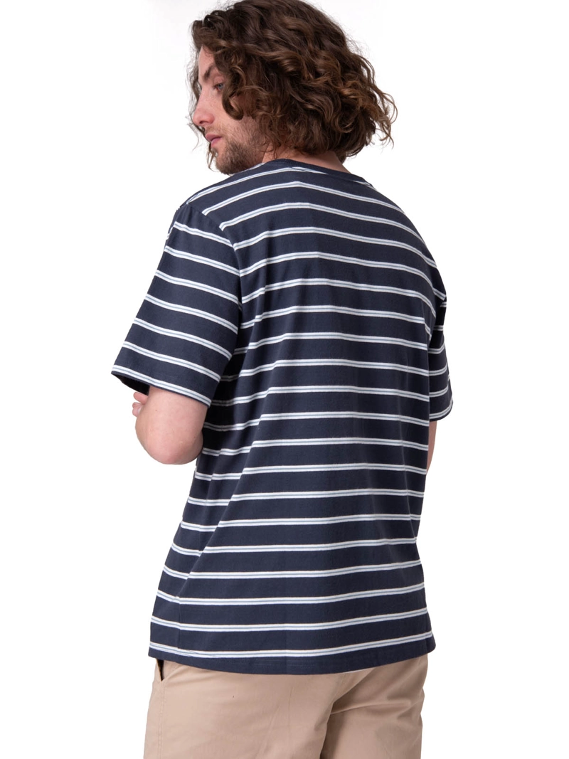 POLERA MANGA CORTA STRIPE LABEL TEE HOMBRE AZUL CAT - 2