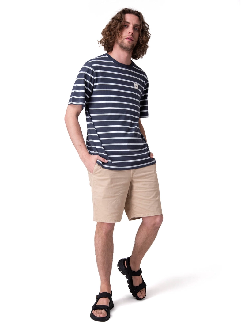 POLERA MANGA CORTA STRIPE LABEL TEE HOMBRE AZUL CAT - 5