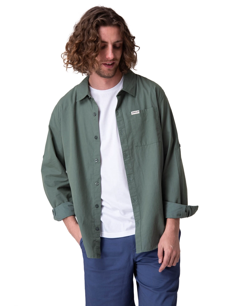 CAMISA MANGA LARGA CONVERTIBLE L/S POPL HOMBRE VERDE CAT - 1