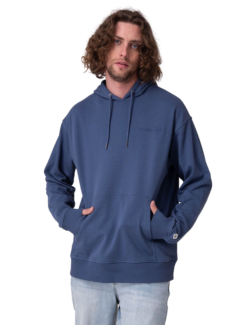 POLERON RELAXED FRENCH TERRY HOMBRE AZUL CAT - 1
