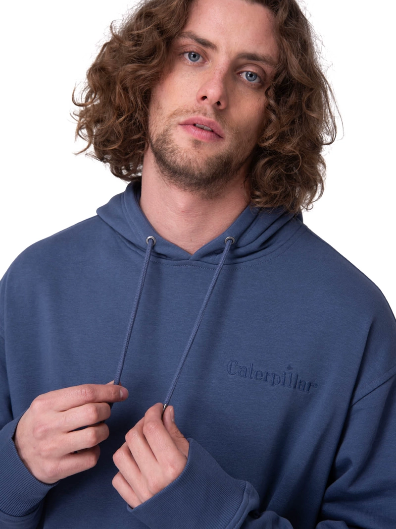 POLERON RELAXED FRENCH TERRY HOMBRE AZUL CAT - 4
