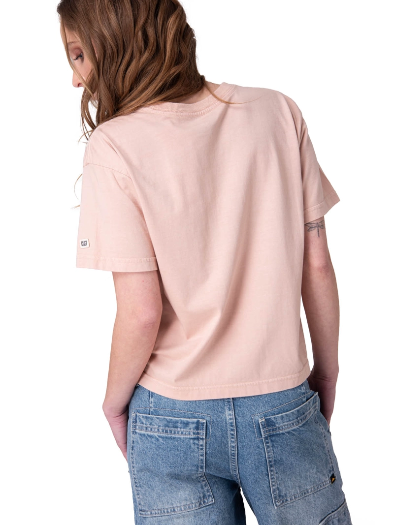 POLERA MANGA CORTA BOXY HEAVYWEIGHT EMB MUJER ROSADO CAT - 2