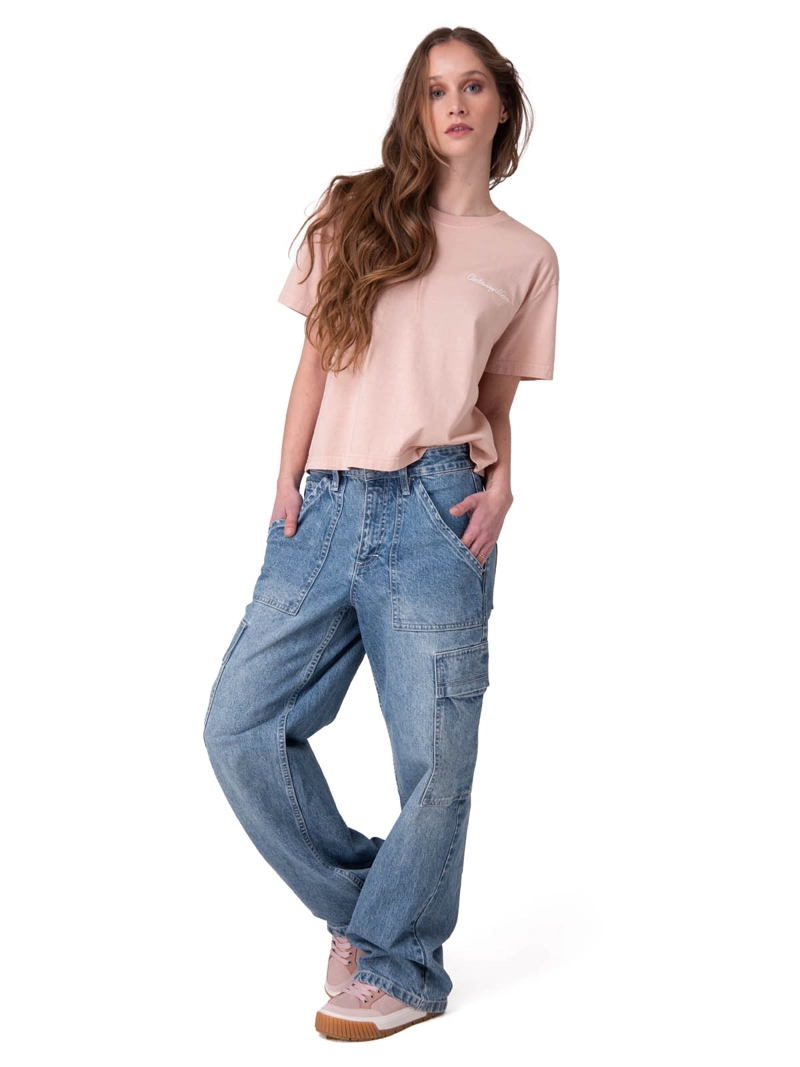 POLERA MANGA CORTA BOXY HEAVYWEIGHT EMB MUJER ROSADO CAT - 5