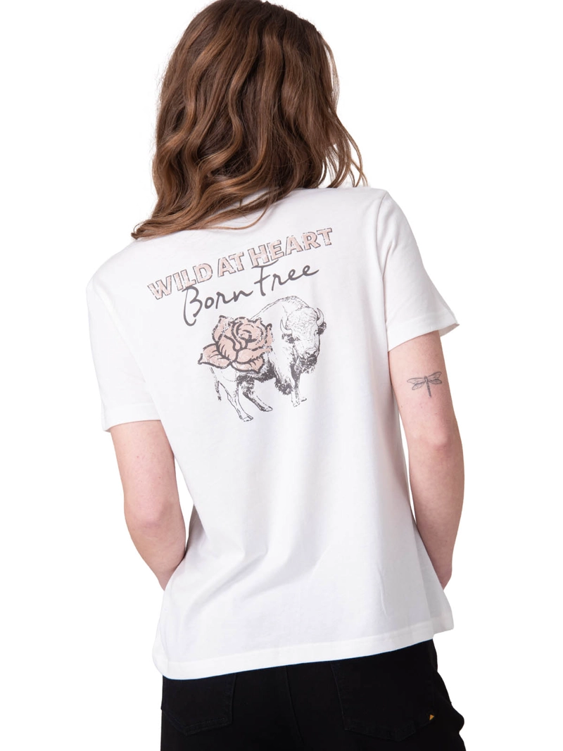 POLERA MANGA CORTA BORN FREE GRAPHIC TE MUJER BLANCO CAT - 2