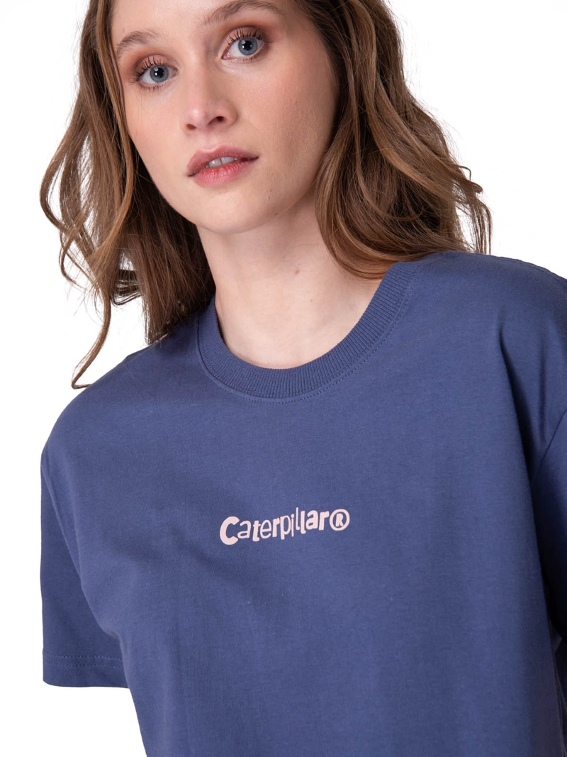 POLERA MANGA CORTA BOXY CATERPILLAR GRA MUJER AZUL CAT - 2