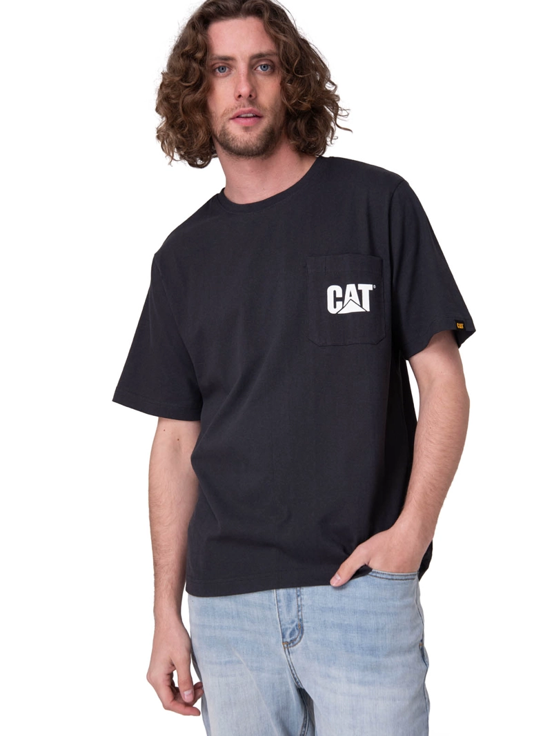 POLERA MANGA CORTA TOUGH CUT GRAPHIC PO NEGRO HOMBRE CAT - 1