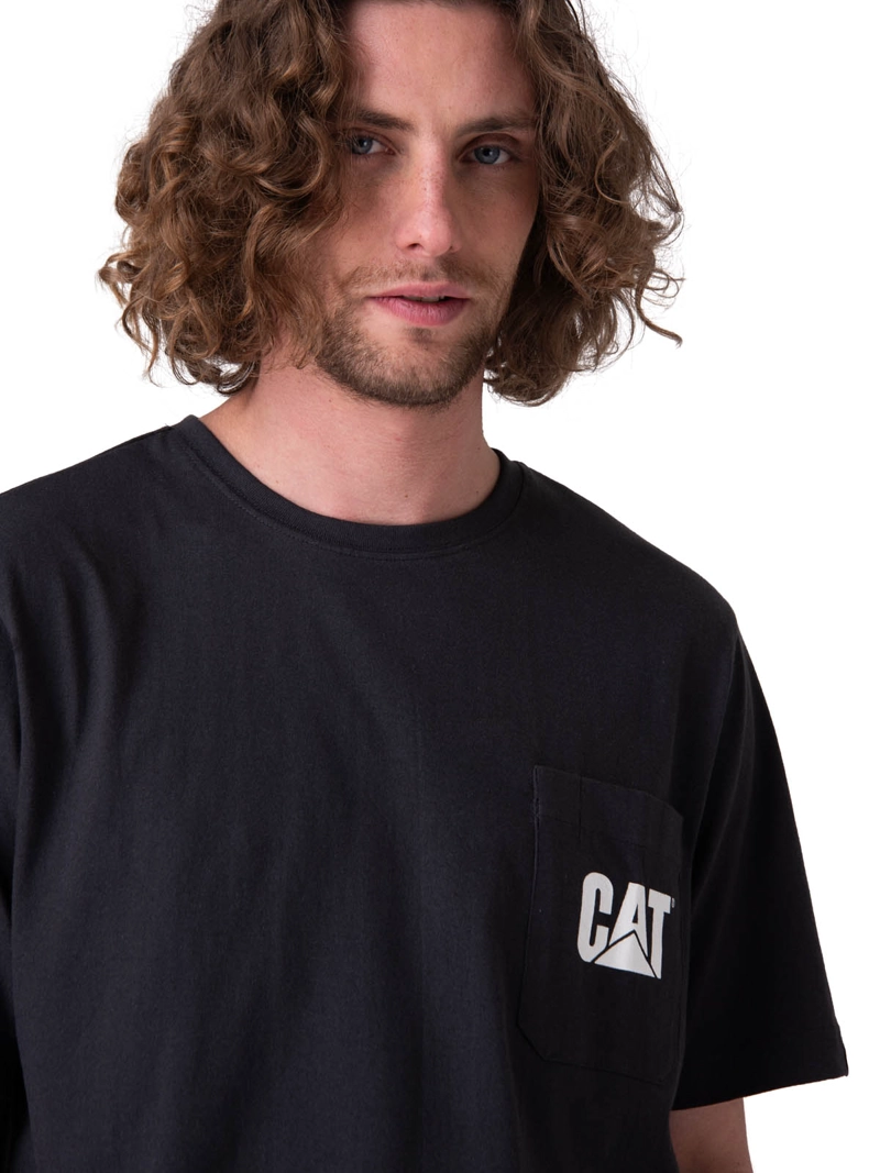 POLERA MANGA CORTA TOUGH CUT GRAPHIC PO NEGRO HOMBRE CAT - 4