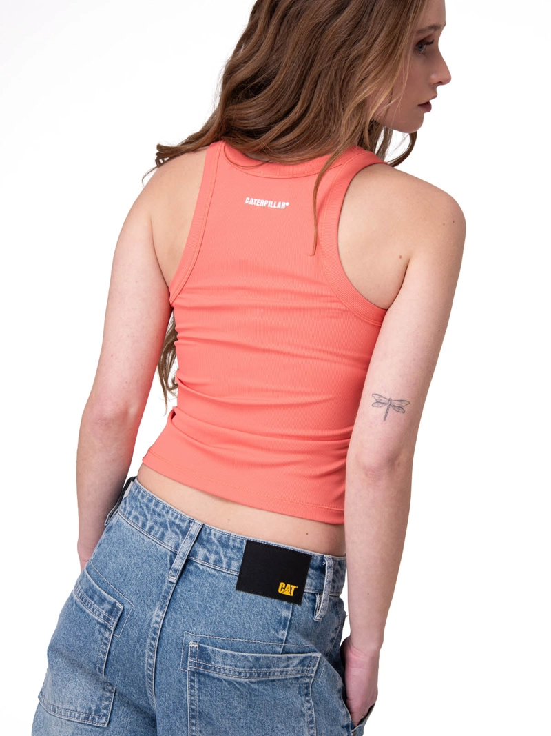 POLERA MANGA CORTA POWER RIB FITTED TAN MUJER ROSADO CAT - 4