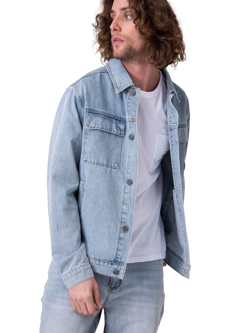 CHAQUETA DENIM WORK JACKET HOMBRE AZUL CAT - 1