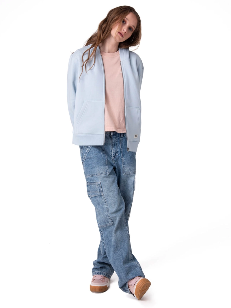 POLERON W CAT PATCH FULL ZIP MUJER CELESTE CAT - 6