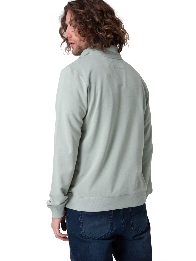 POLERON QUARTER ZIP COZY PUL HOMBRE VERDE CAT - 2