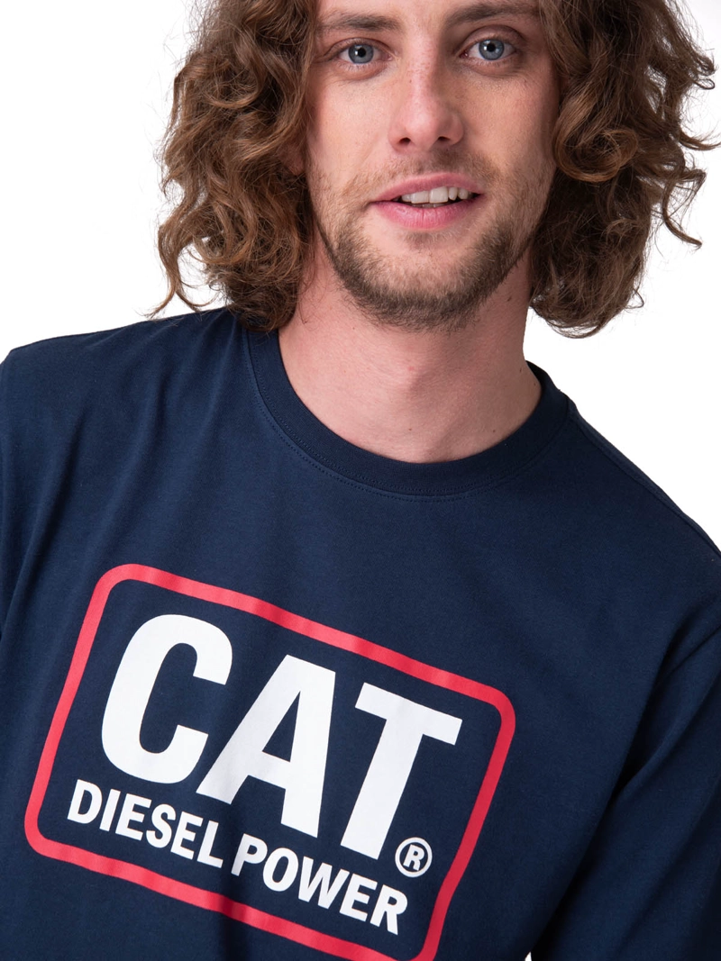 POLERA MANGA CORTA DIESEL POWER S/S TEE HOMBRE AZUL CAT - 4