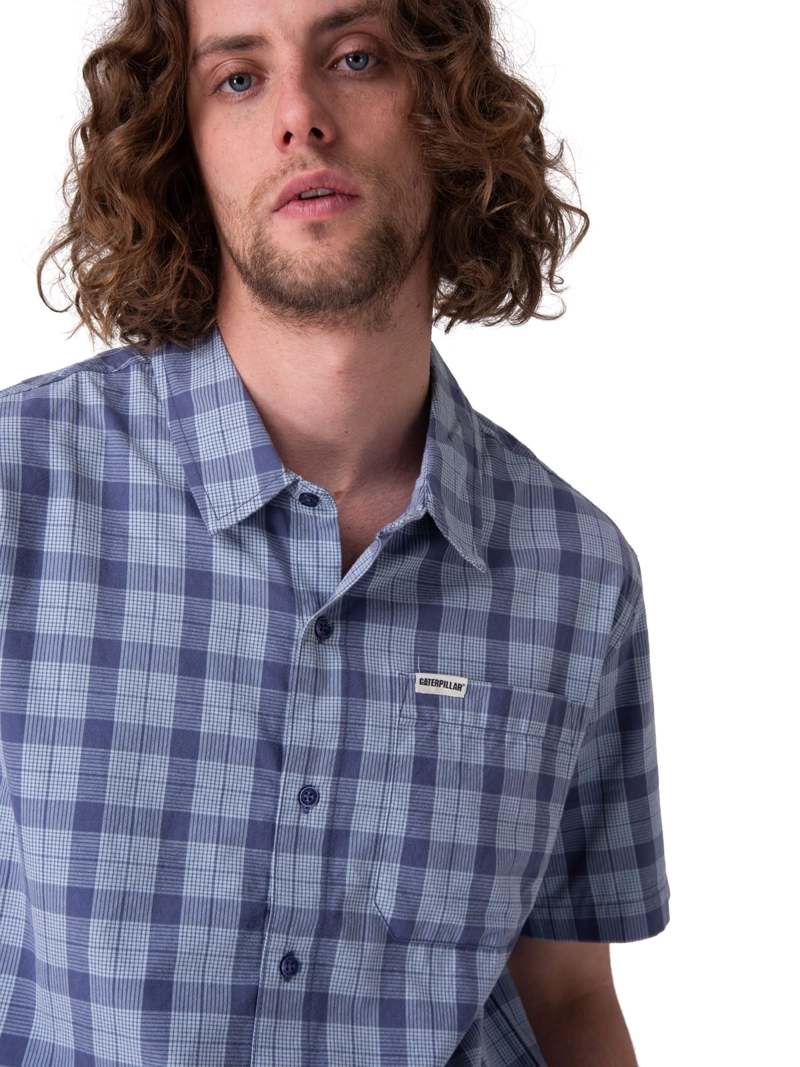 CAMISA MANGA CORTA POPLIN S/S SHIRT II HOMBRE AZUL CAT - 4