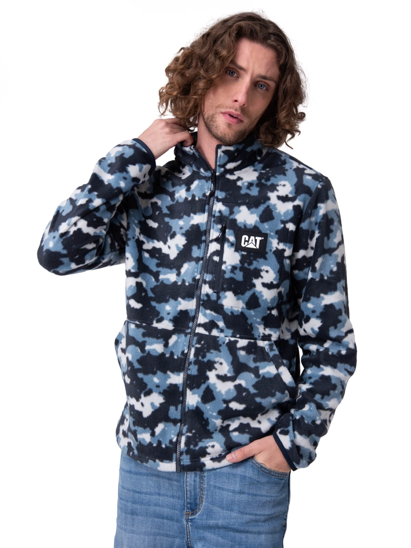 POLAR MICROFLEECE FULL ZIP HOMBRE AZUL CAT - 1