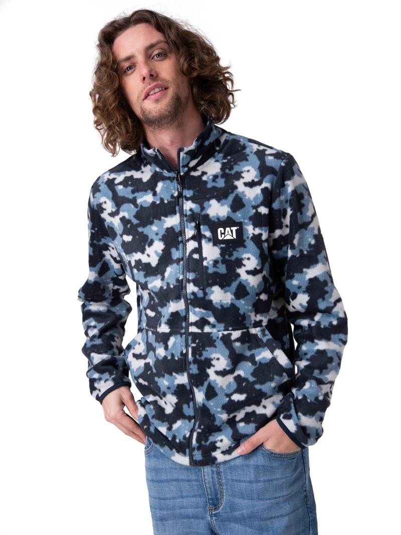 POLAR MICROFLEECE FULL ZIP HOMBRE AZUL CAT - 2
