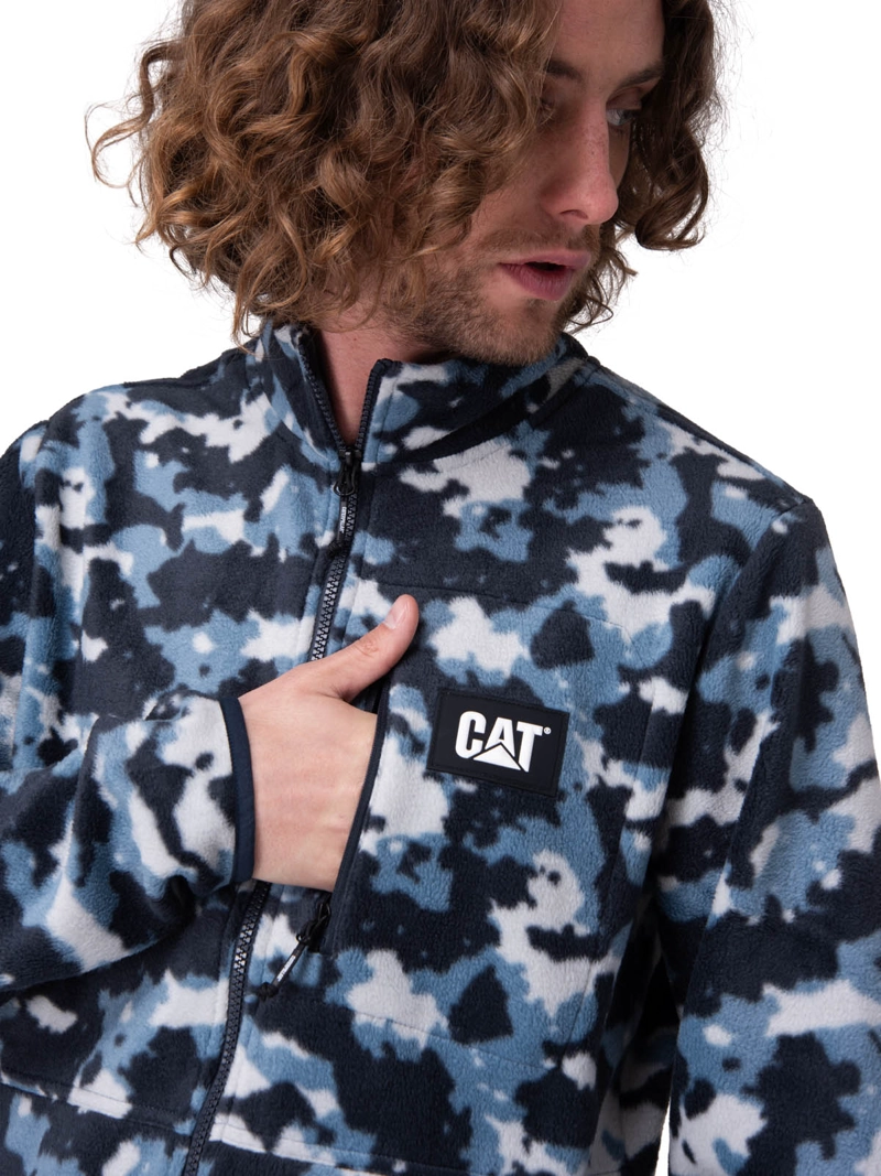 POLAR MICROFLEECE FULL ZIP HOMBRE AZUL CAT - 5