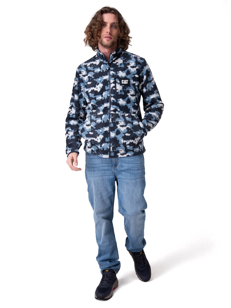 POLAR MICROFLEECE FULL ZIP HOMBRE AZUL CAT - 6