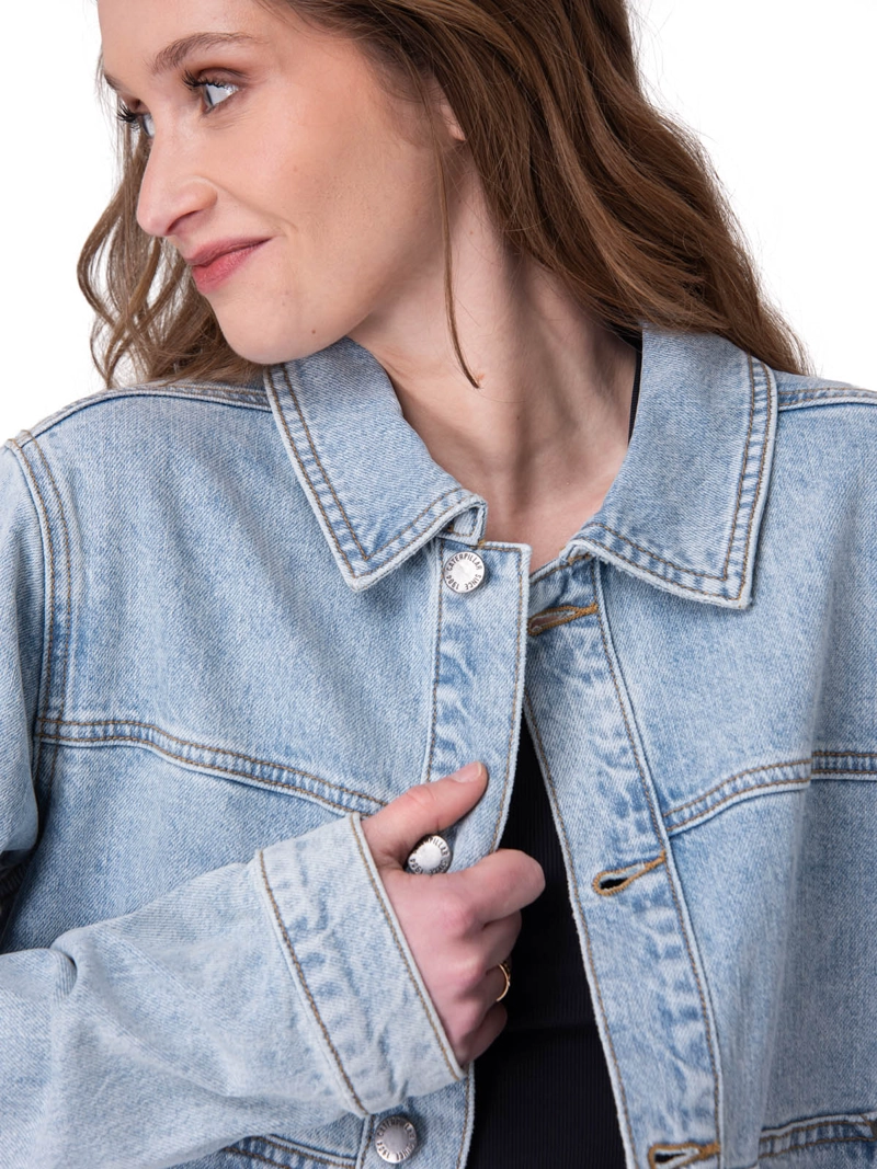 CHAQUETA RELAXED DENIM JACKET MUJER AZUL CAT - 4
