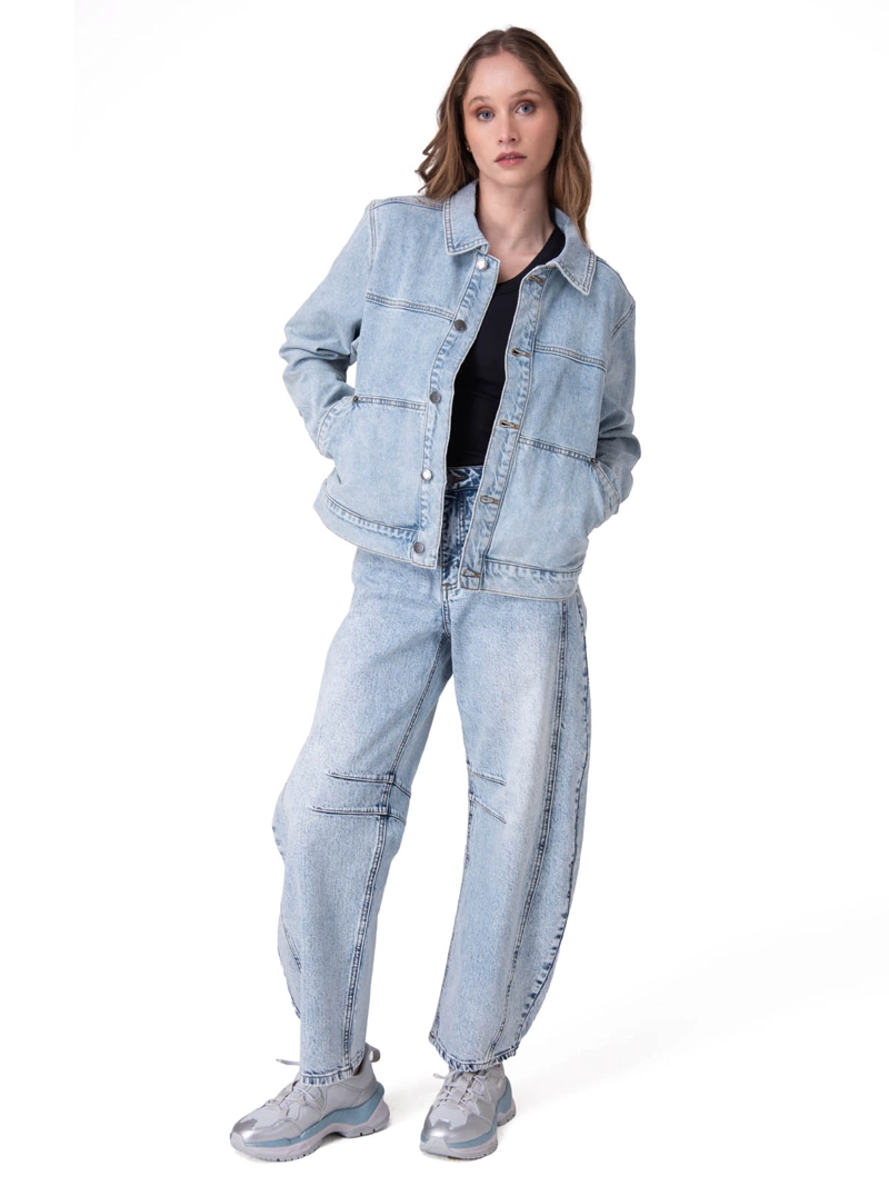 CHAQUETA RELAXED DENIM JACKET MUJER AZUL CAT - 5