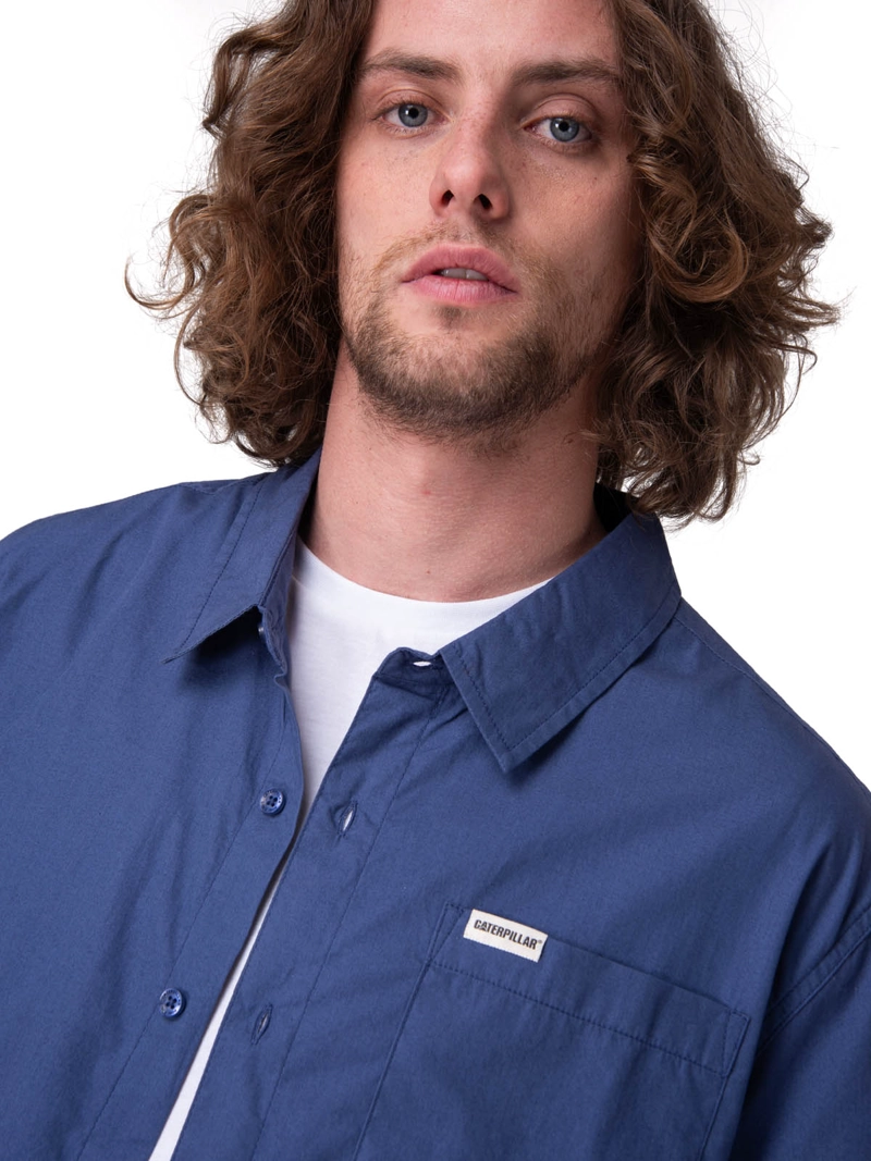 CAMISA MANGA CORTA POPLIN S/S SHIRT II HOMBRE AZUL CAT - 5