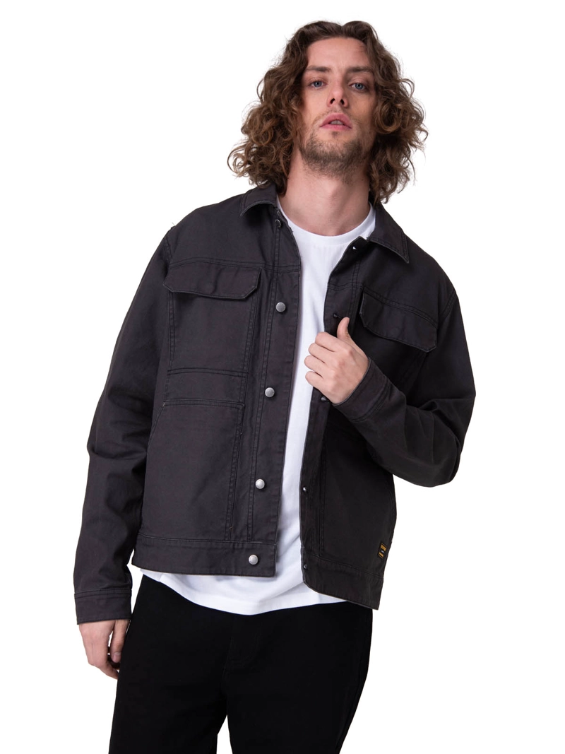 CHAQUETA CANVAS POPLIN-LINED NEGRO HOMBRE CAT - 1
