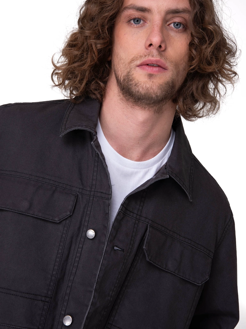 CHAQUETA CANVAS POPLIN-LINED NEGRO HOMBRE CAT - 5