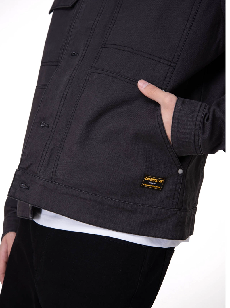 CHAQUETA CANVAS POPLIN-LINED NEGRO HOMBRE CAT - 6