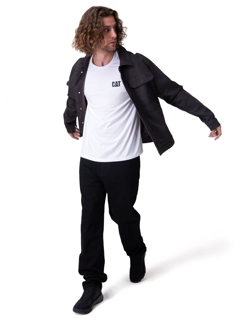 CHAQUETA CANVAS POPLIN-LINED NEGRO HOMBRE CAT - 7