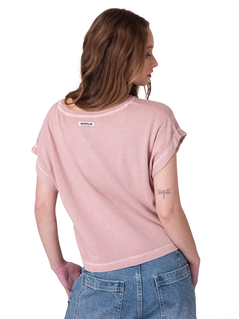 POLERA MANGA CORTA SLUB KNIT FASHION TO HOMBRE ROSADO CAT - 2
